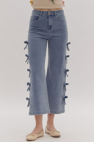 Make A Statement Denim Side Bow Jeans