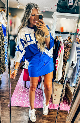 Huddle Up Color Block Top- Blue