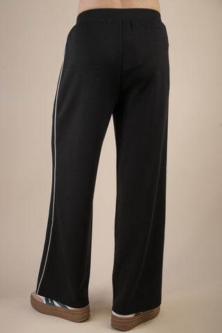 Sporty Chic Classic Black Relaxed Track Set