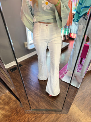 Just What You Need White Denim Flares