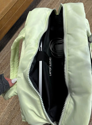 Puffer Quilted Duffle - Electric Lime