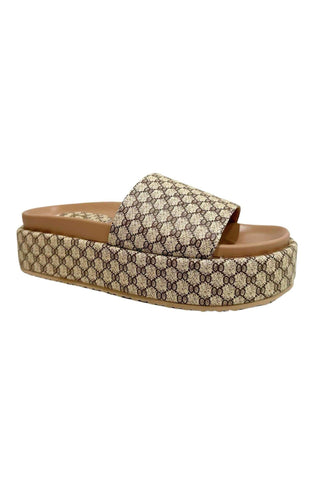 Tila Flatform Slide Sandal in Tan