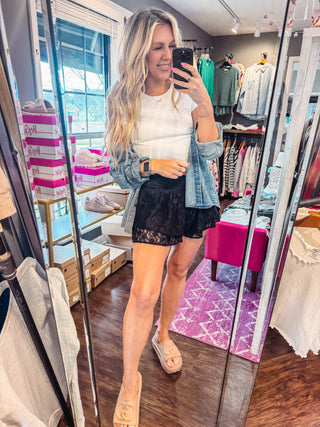 The Garden Party Lace Short-Black