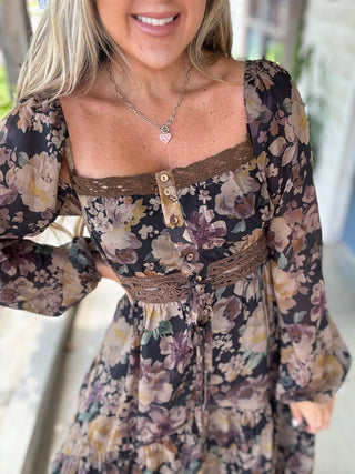 Fall Romantic Tiered Ruffle Maxi Dress
