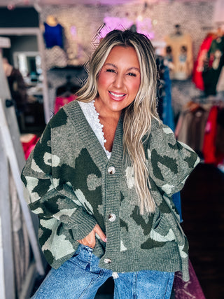The Camo Oversized Cardigan