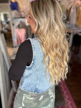 Outfit Complete Denim Front Tie Vest