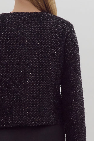 Oh So Chic Black Sequin Jacket