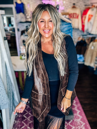 Born to Ride Vegan Leather Snap-Front Vest