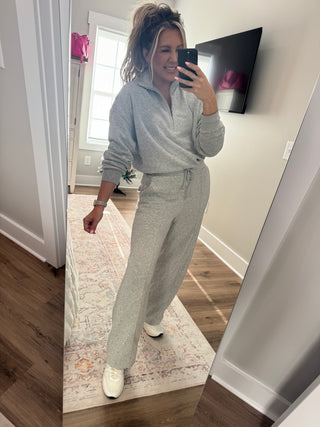 DOORBUSTER Love This Way Half-Zip Sweatshirt-Grey