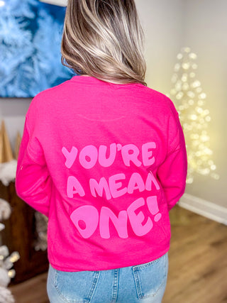 You're a Mean One Heliconia & Pink Puff Graphic Crewneck