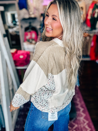 POL Falling For You Patchwork Top