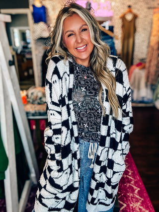 Checker Ghost Cloud Cardigan