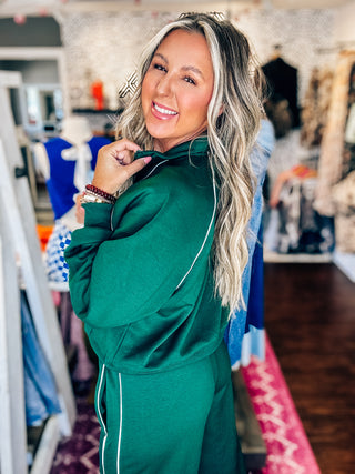Sporty Chic Evergreen Relaxed Track Set