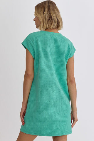 Cool And Comfy Textured Mint Dress