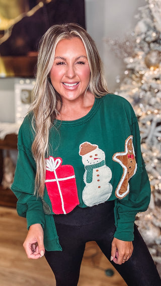 Corduroy Christmas Patch Pullover