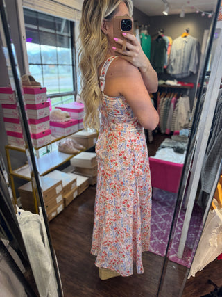 Floral Garden Corset Midi Dress