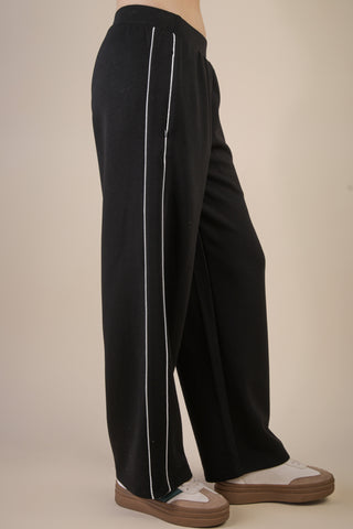 Sporty Chic Classic Black Relaxed Track Set