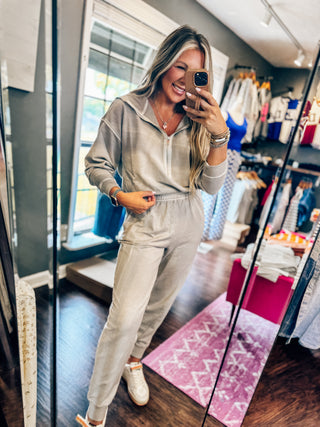 Oh So Comfy Ash Mocha Jumpsuit