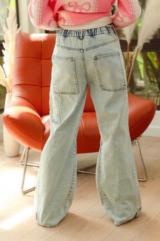 Light Mineral Washed Flare Denim Pants