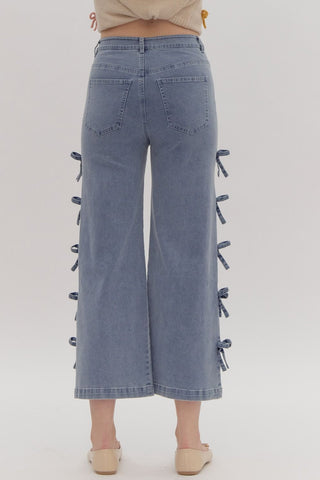 Make A Statement Denim Side Bow Jeans