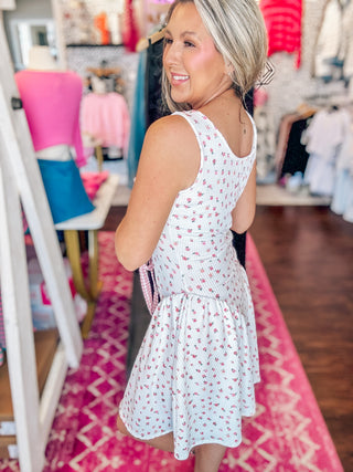 Feeling Confident Pink Ribbon Drop Waist Dress