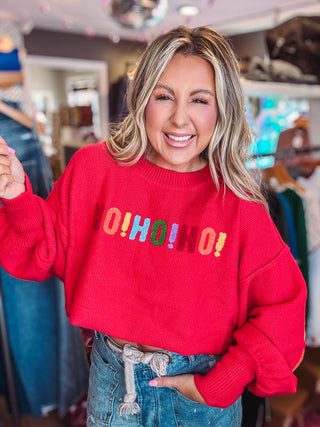 Ruby HO HO HO Multicolor Graphic Knit Sweater