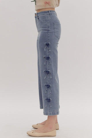 Make A Statement Denim Side Bow Jeans