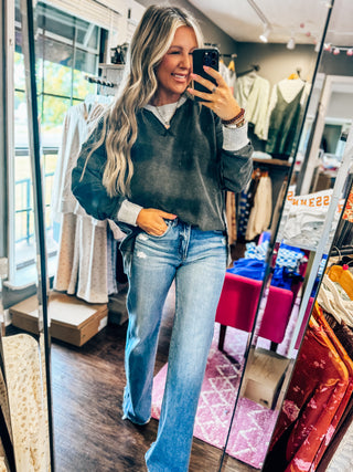 Black Coffee Snow Washed Oversized Sweatshirt