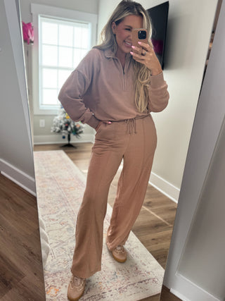 DOORBUSTER Love This Way Half-Zip Sweatshirt-Taupe