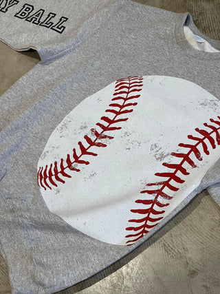 Play Ball Baseball Grey Sweatshirt