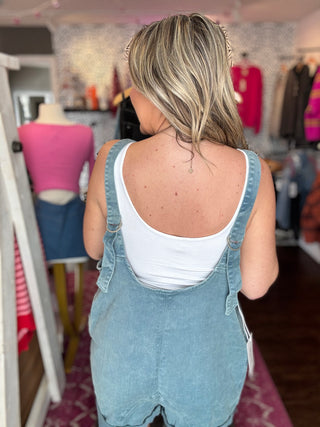 Taylor Romper Teal Washed Denim