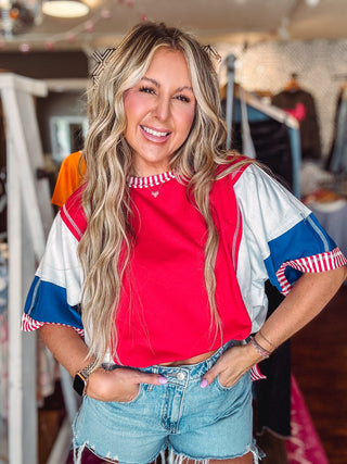 Patriotic Vibes Terry Oversized Top