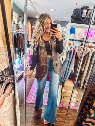 Born to Ride Vegan Leather Snap-Front Vest