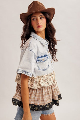 Wildflower Patch Denim Top