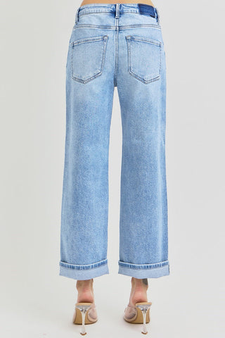 Risen Mid Rise Ankle Boyfriend Cuffed Jeans
