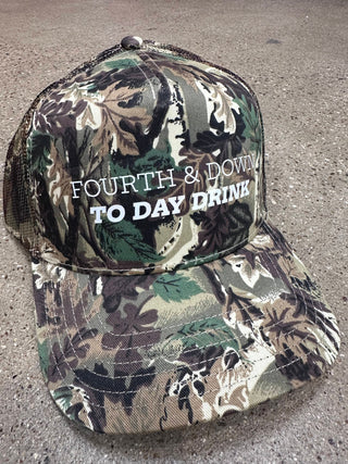 PREORDER Fourth & Down to Day Drink Real Camo Canvas Trucker Hat