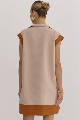 Waiting For You Taupe Ribbed Dress