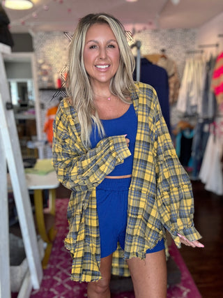 Stevie’s Favorite Mustard Oversized Flannel