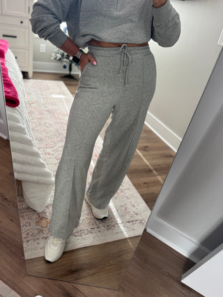 DOORBUSTER High-Waist Drawstring Pintuck Pants-Grey