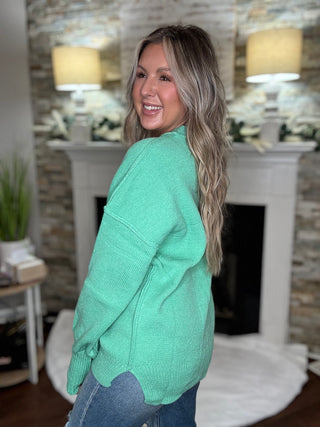 Not So Basic Jade Oversized Sweater Knit Top