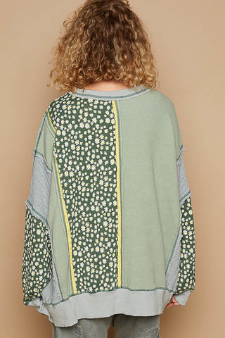 Pretty Daisy Sage Thermal Knit Top