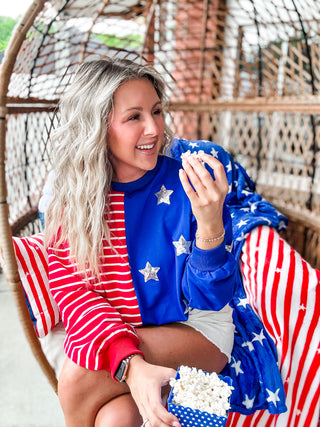 Sequin Stars and Stripes Long Sleeve Tee
