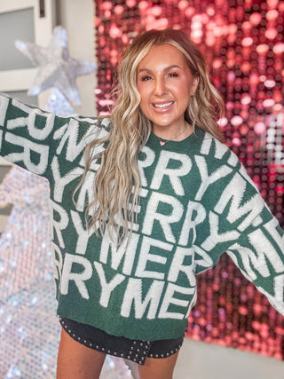 Merry Green 3D Yarn Sweater