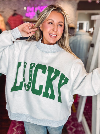 LUCKY Reversible Mock Neck Sweatshirt