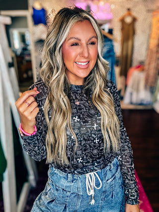 Spooky Halloween Mesh Top