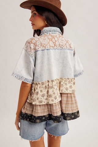 Wildflower Patch Denim Top