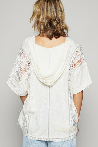 POL It’s All In The Details Natural Lace Detail Hoodie