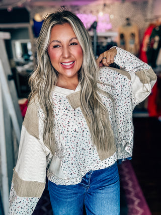 POL Falling For You Patchwork Top