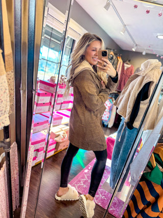 Cozy Chic Detachable-Hoodie Jacket-Caramel