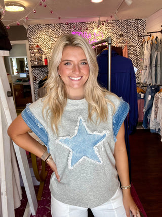 Star Of The Show Denim Top